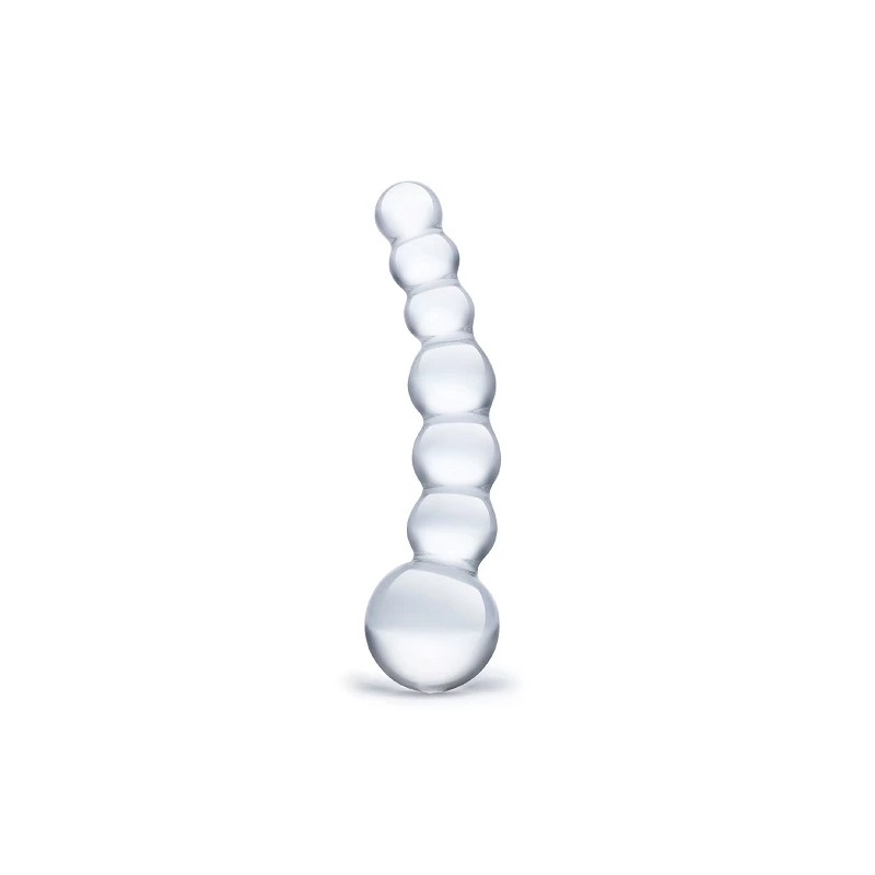 Szklane dildo - Glas Curved Beaded